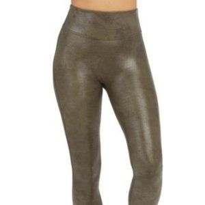 Spanx Faux Leather Crocodile Print Olive